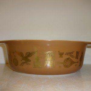 Vintage Pyrex 043 Early American Casserole Dish Corn Cat